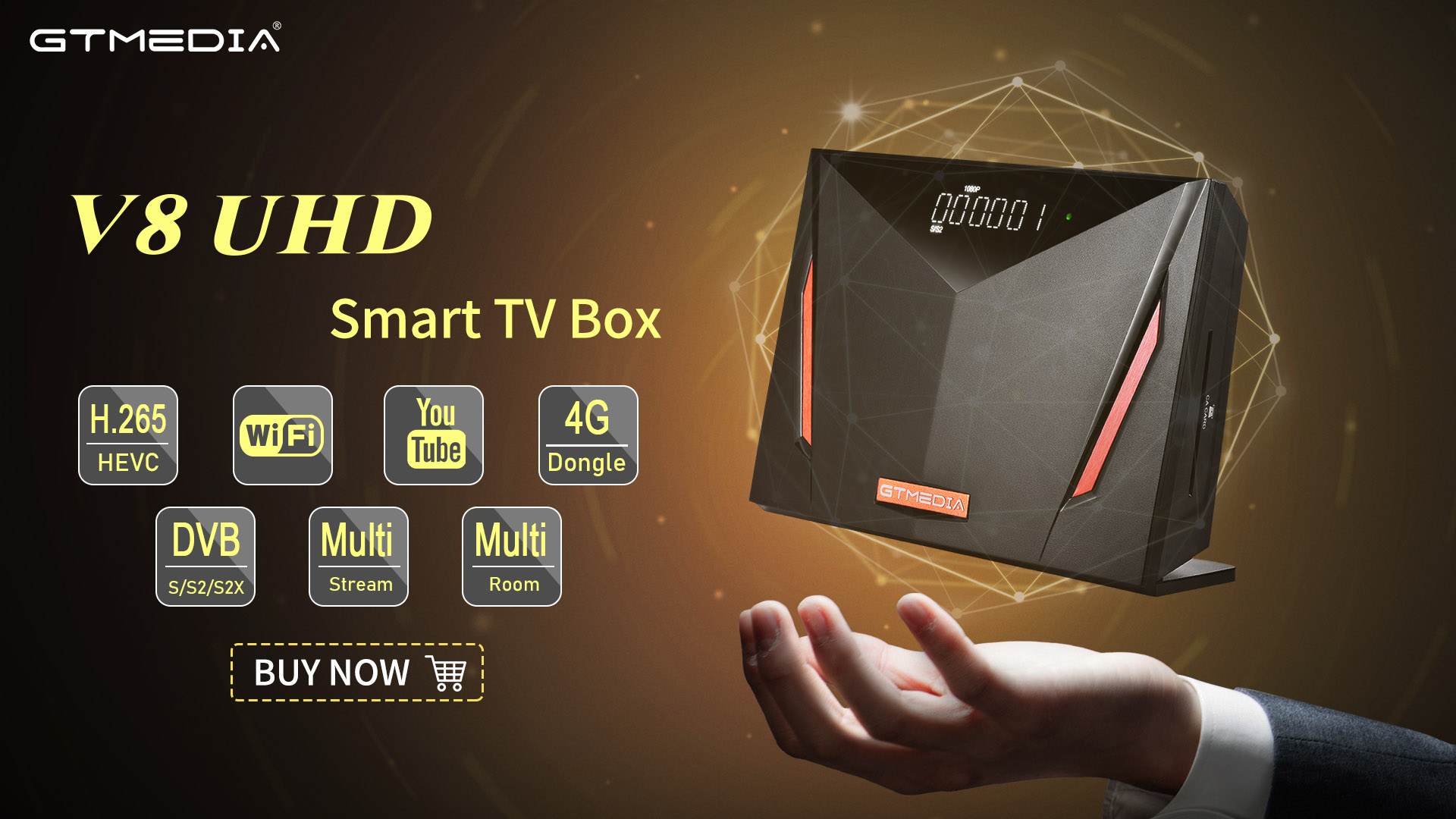 EGTMEDIA V8 UHD FTA 4K FTA Satellite Receiver