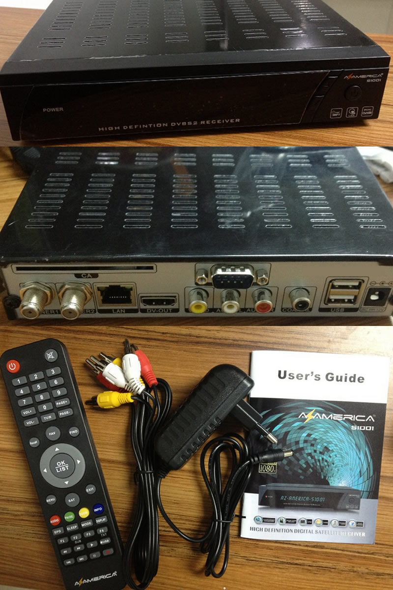 Az america S1001 AZamerica S1001 HD TWIN Tuner SKS IKS,43W+61W+70W+58W wifi usb 1080P Full satellite receiver