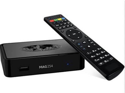 MAG 254 IPTV Box + WiFi USB Module + FULL HD TV 3D Video